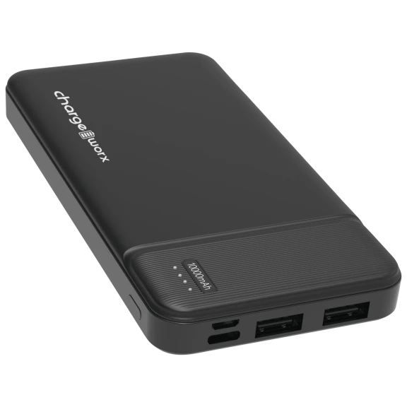 Chargeworx Dual USB Slim 10,000 mAh Power Bank