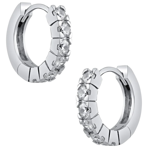 Kenneth Jay Lane 2.5 Carat TW Round CZ Mini Hoop Inside Out Huggie Post Earrings