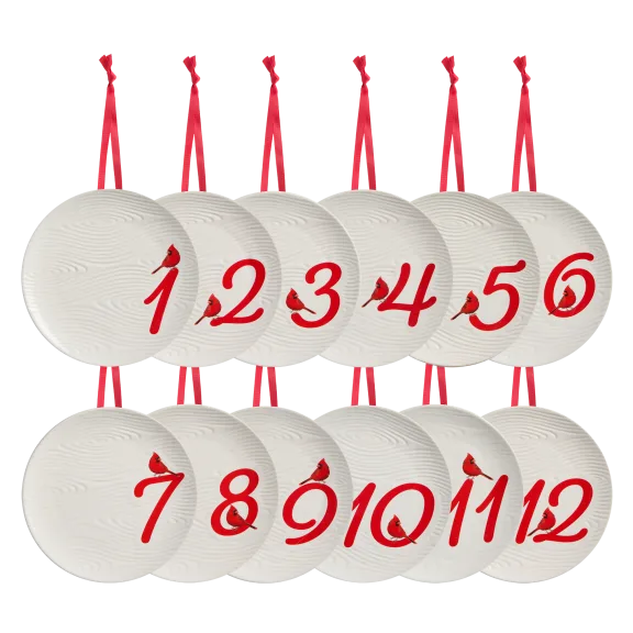 Temp-tations 12-Piece Winter Woodland 6" Plates with Ribbons