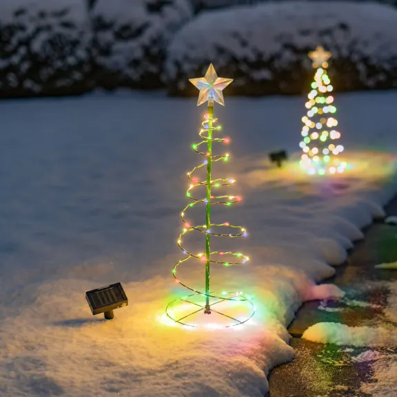 2-Pack: Touch Of ECO Merrylite Solar LED Metal Christmas Tree Stake Light