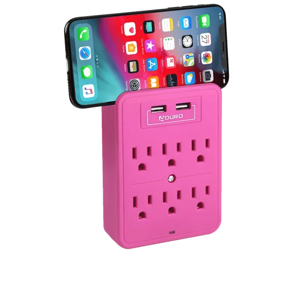 2-Pack: Aduro 6-Outlet Multi-Station With Dual USB Ports
