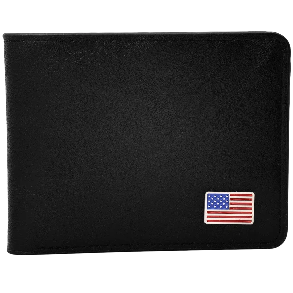 Steeltime Mens Vegan Leather American Flag Wallet