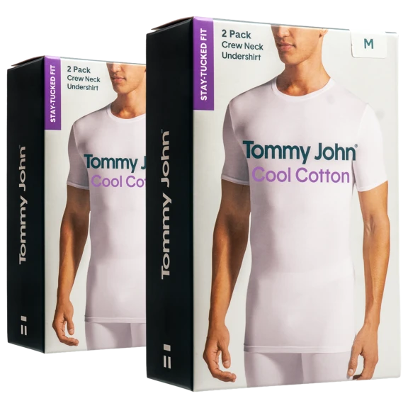 4-Pack: Tommy John Cool Cotton Short Sleeve Crew Neck