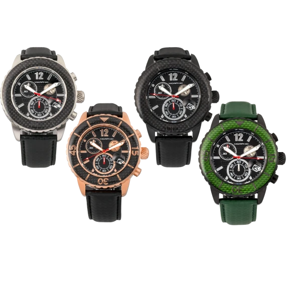 Morphic M51 Series Chronograph Leather-Band Watches