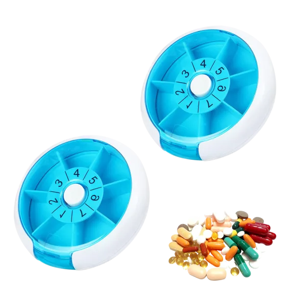 2-Pack: TheraRx Portable Push Button Pill Organizer