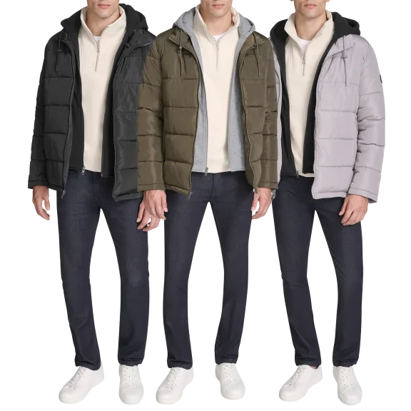 Kenneth Cole Men's Puffer Jacket with Bib