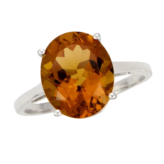 Savvy Cie Whiskey Quartz 4.75 Carat TW Statement Solitaire
