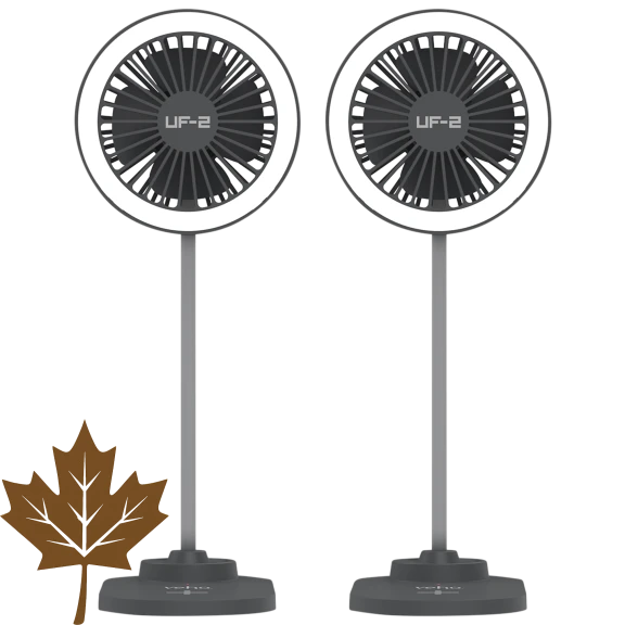 2-Pack: Veho UF2 3-in-1 Desktop Station with WLS Smartphone Charger, Fan & LED