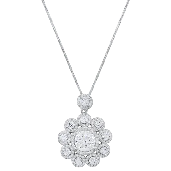 The Moissanite Floral Bouquet Necklace
