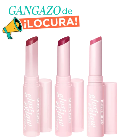 Paquete de 3: Bálsamos Labiales Gloss & Glow de Burt's Bees