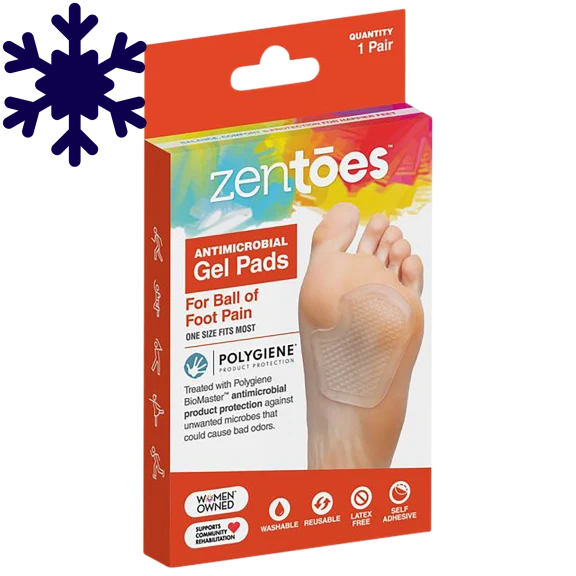 4-Pack: ZenToes Antimicrobial Gel Pads for Ball of Foot