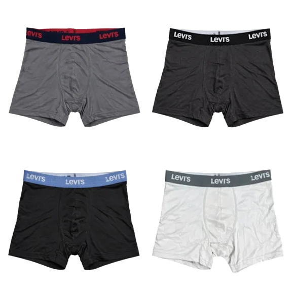 4-Pack: Levis Mens Assorted Color Microfiber Boxer Briefs