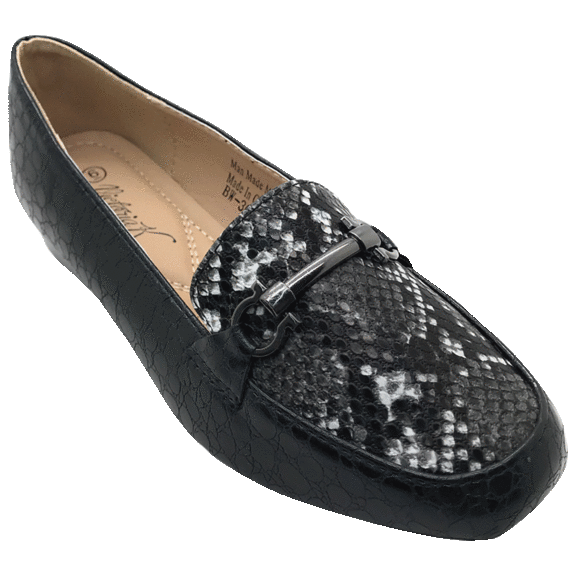 Victoria K. Women Fashion Low Wedge Croc Texture Shoes