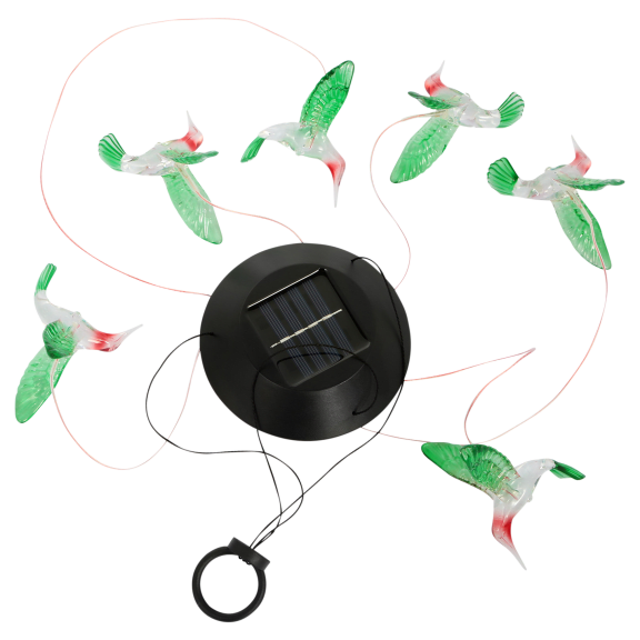 Fresh Fab Finds LED Solar Hummingbird Wind Chime String Lights