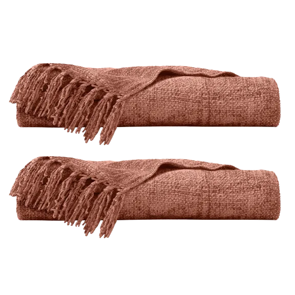 2-Pack: Ella Jayne 50x60 Viscose Chenille Throw Blanket