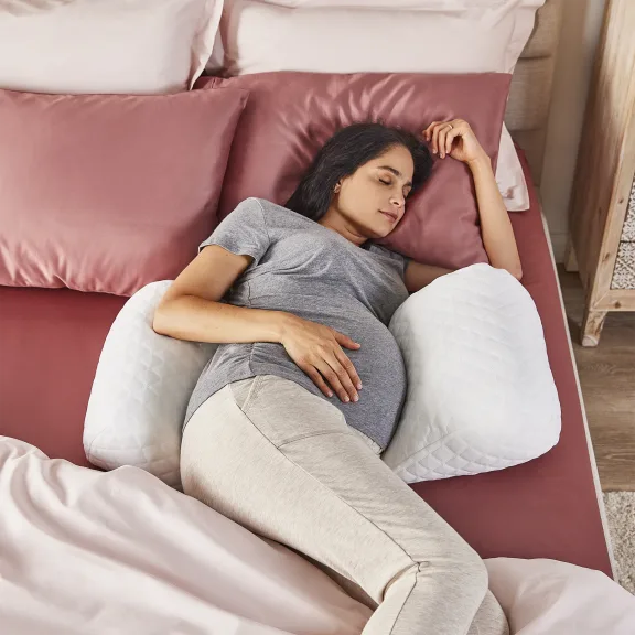 Nue by Novaform Wedge Pregnancy Pillow with Antimicrobial Cool Cover