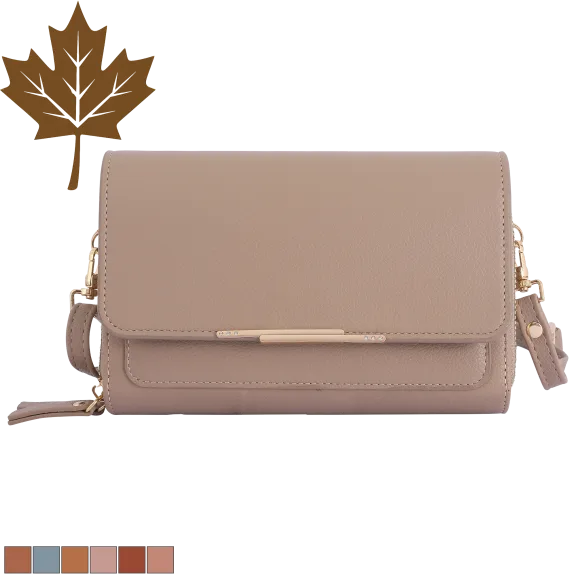 Donna & Becky Leilani Double Zipper Phone Crossbody with Metal Bar