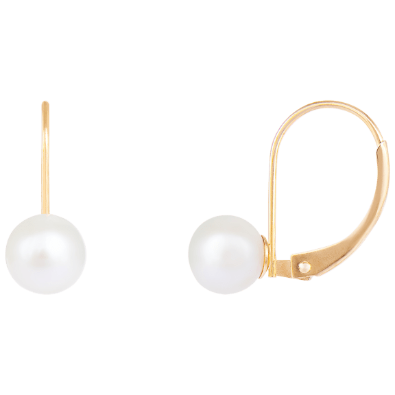 Splendid Pearls Pearl 14K Yellow Gold Leverback Earrings