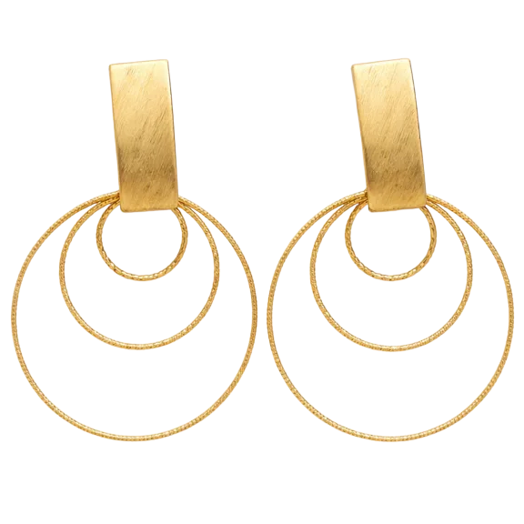 LOREN + OLIVIA Brushed Gold Earrings