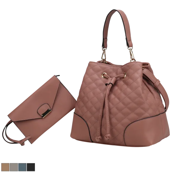 MKF Collection Wendy Bucket Bag & Wristlet Set by Mia K.