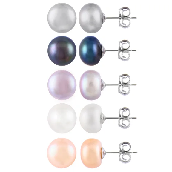 5-Pack: Splendid Pearls Stud Earrings