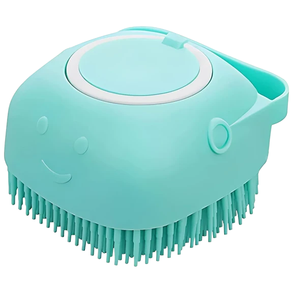 2-Pack: Furry Twinz Pet Bath Shampoo Dispensing 2-In-1 Scrubber & Massager Brush