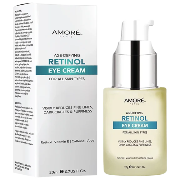 2-Pack: Amore Paris Anti-Aging Retinol Eye Cream with Aloe & Hyaluronic Acid