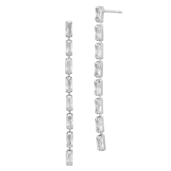 Savvy Cie Sterling Silver Straight Baguette Ear