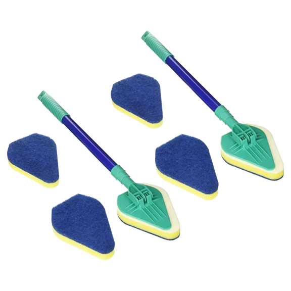 2-Pack: Clean Reach Extendable Scrubbers with Replacement Pads