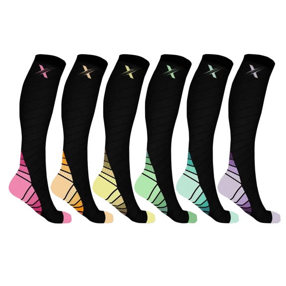 Unisex Sports Compression Socks Light Colors(6-Pack)