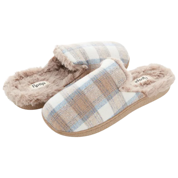 Floopi Womens Festive Plaid Slippers