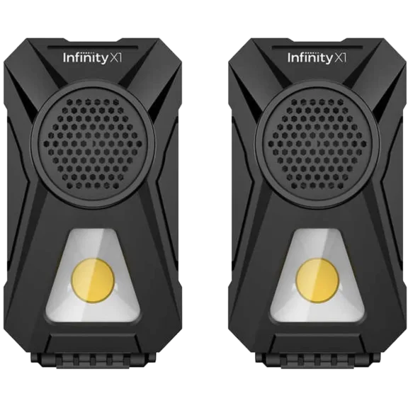 2-Pack: Infinity X1 Rechargeable BlueTooth LED Worklight Speakers