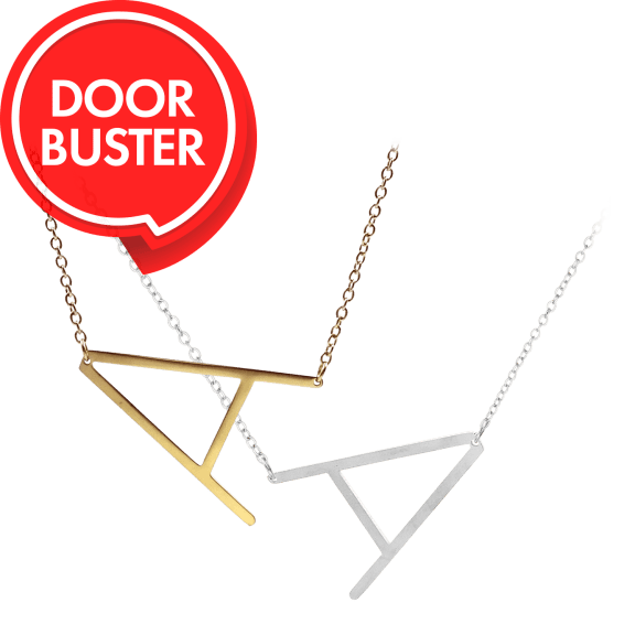 Pick Your 2-Pack: Savvy Cie 18K Gold Plated 1" Initial Necklace