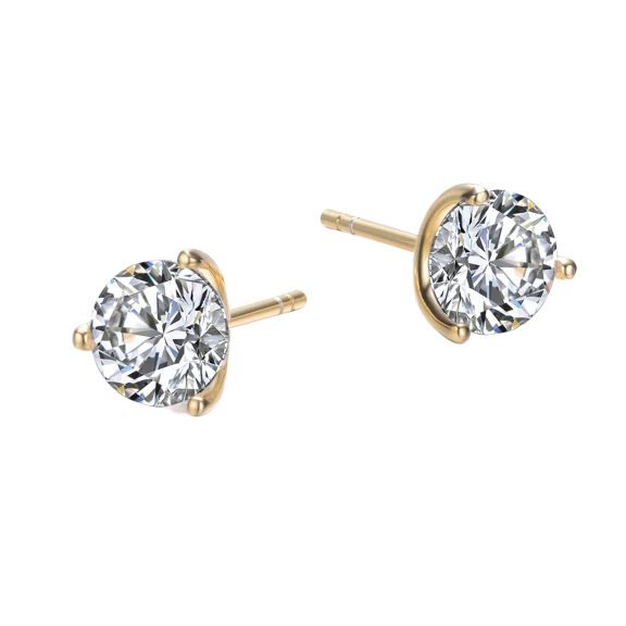 Stella Valentino Aretes Tipo Stud de Moissanita de 2.40 CTW, Solitario Martin...