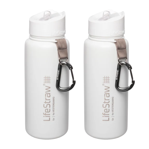 2-Pack: LifeStraw Go 1-Liter Stainless Steel Insulated Water Filter Bottle