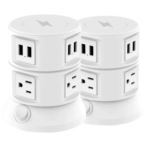 2-Pack: LAX Gadgets PD 360-Degree Spinning Charging Tower with Wireless Charging