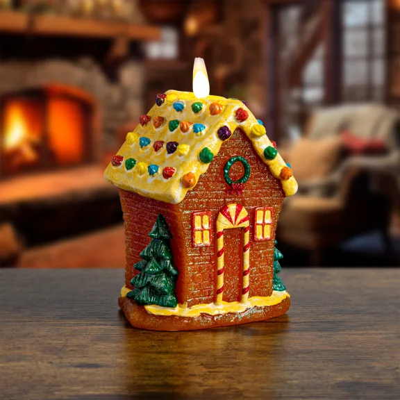 The 3D Flameless Christmas Cottage Candle