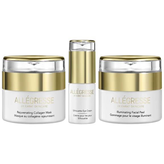Allegresse 24 Karat Skincare Juego Iluminador de 3 Piezas
