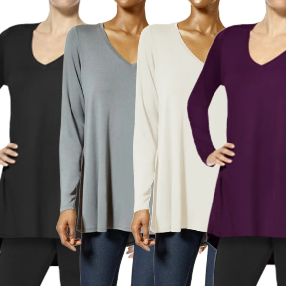 4-Pack: HUE Long Sleeve Legging Tee