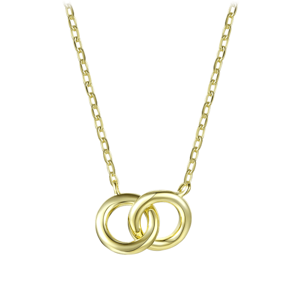 Stella Valentino 14K Gold Double Entwined Eternity Circle Pendant Necklace