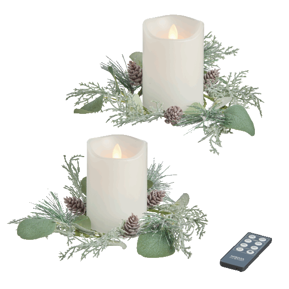 2-Pack: Mikasa 4-inch Blow Out Flameless with Candle Rings