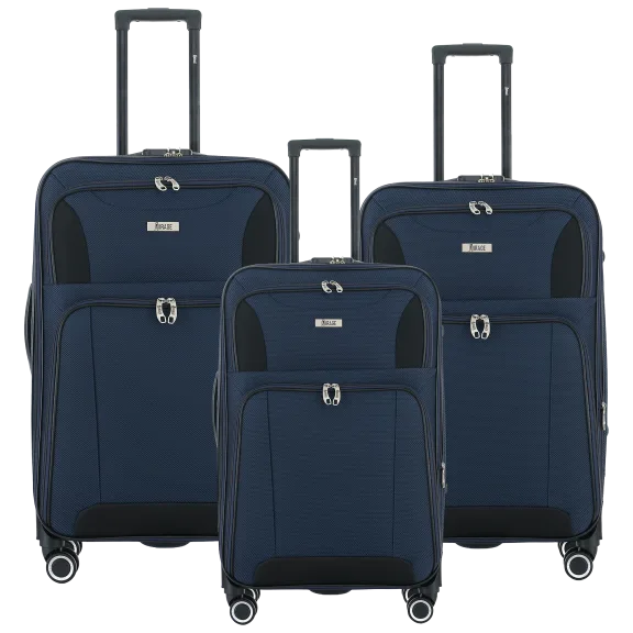 Mirage Luggage Casey 3-Piece Soft Shell Expandable Dual Spinner Luggage Set