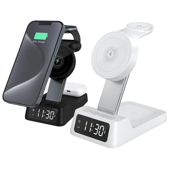 Infinite Basics Estación de Carga Inalámbrica 4 en 1 con Reloj Despertador