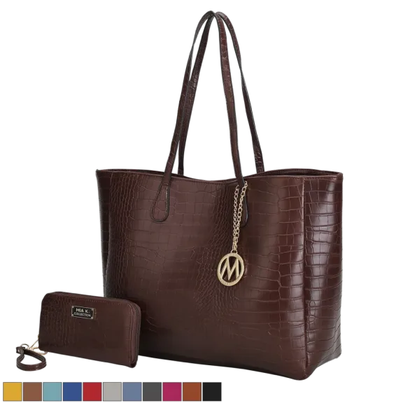 MKF Collection Sadie Juego de Bolso Tote Extragrande y Cartera de Mano de Mia K