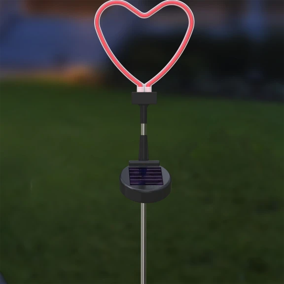 Touch Of Eco Solar LED Decorative Neon Garden Stake Light (Heart)