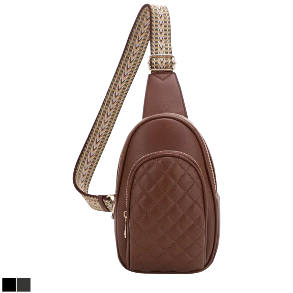 Malibu Skye Harper Triple Compartment Sling Bag With Webbing Strap