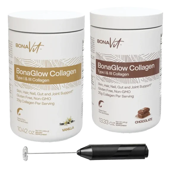 Paquete de 2: Bonavit BonaGlow Colágeno (Chocolate + Vanilla)