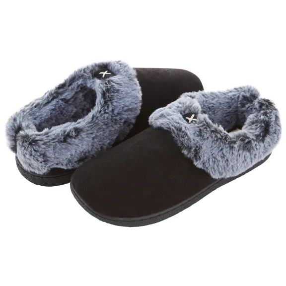 Floopi Womens X Microsuede Closed Back Clog Slippers