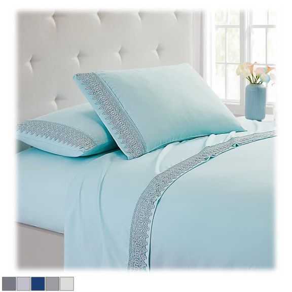 Spirit Linen Home Lace Sheet Set