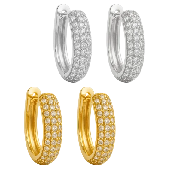 Hollywood Sensation Nadia Pavé Huggie Hoop Earrings